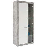 VITRÍNA MALTA - šedá/bílá, Moderní, kompozitní dřevo/plast (96/197/35cm)