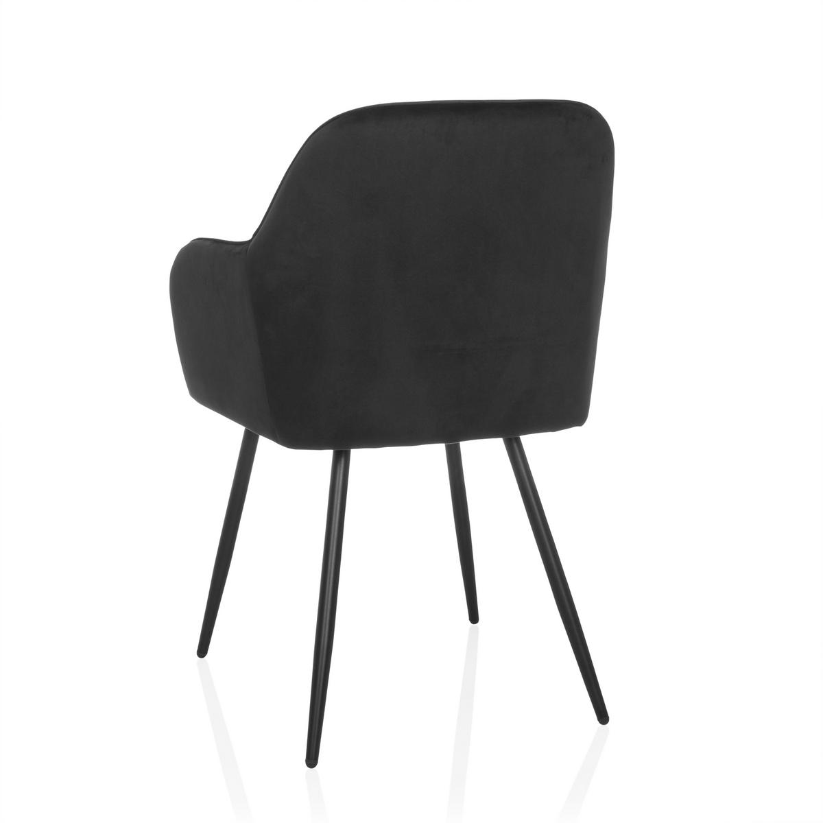 Armlehnstuhl Charvelle Schwarz B: 55 Cm - Schwarz, MODERN, Textil/Metall (55/86/58cm) - MID.YOU