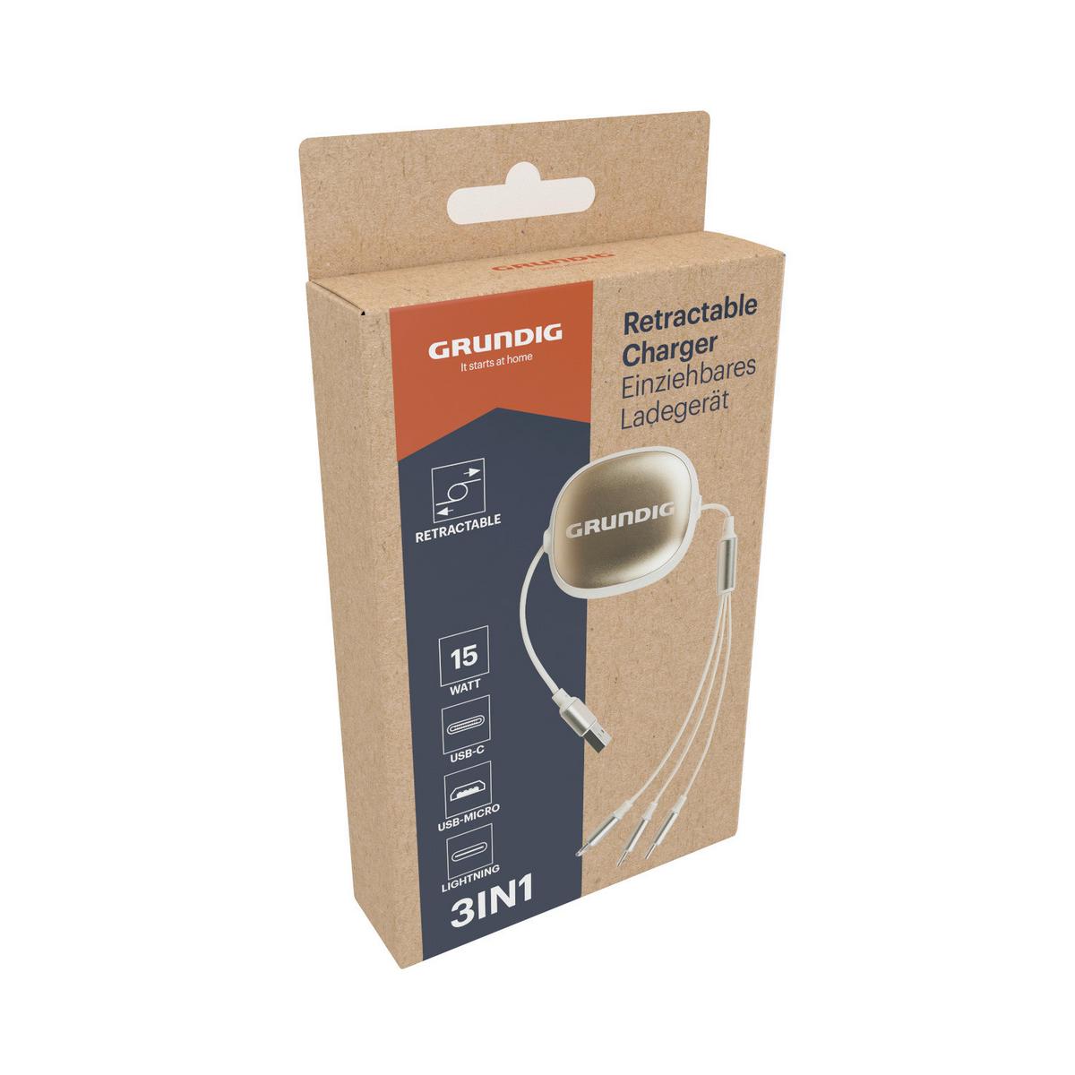 USB-LADEKABEL 3 Adapter - Blau/Beige, Basics, Kunststoff/Metall (9,3/3/16,3cm) - Grundig