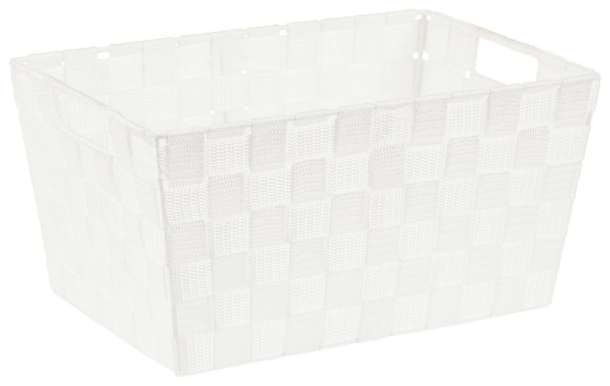 Aufbewahrungskorb Carolyn 36x17x23 cm Kunststoff Weiß - Türkis/Rosa, Basics, Kunststoff (36/17/23cm) - Ondega