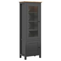 Vitrine Hesen Glass-Door Cabinet - Schwarz/Graphitfarben, Design, Glas/Holzwerkstoff (71/203/44cm)