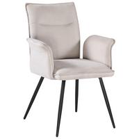 Židle s područkami béžová - černá/béžová, Moderní, kov/textil (63/88/63cm) - Mömax