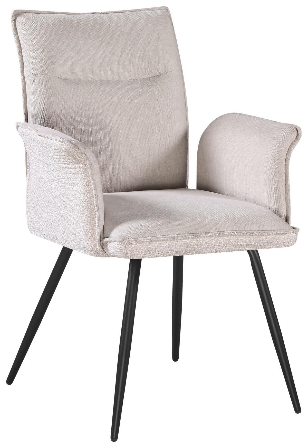 Židle s područkami béžová - černá/béžová, Moderní, kov/textil (63/88/63cm) - Mömax