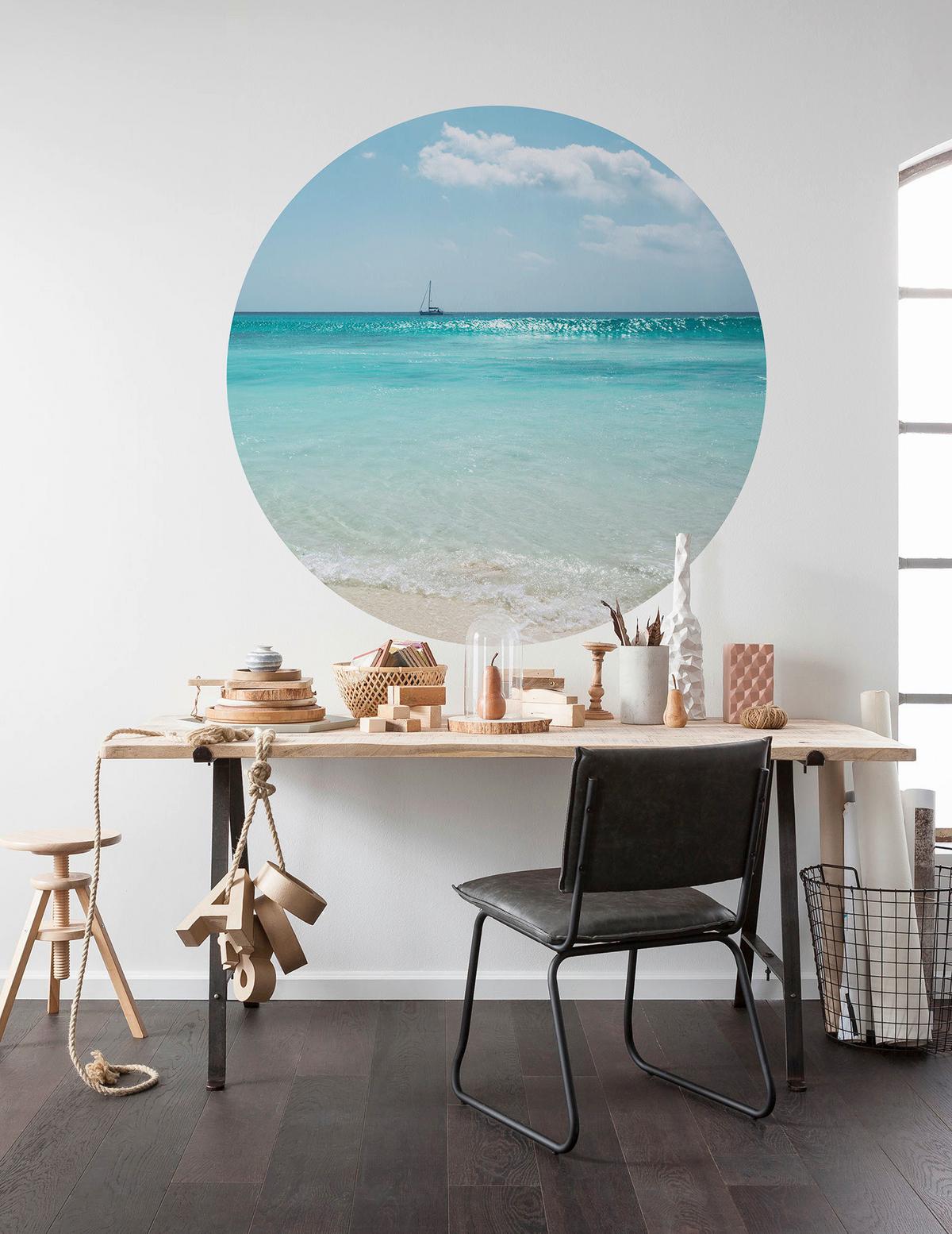 Fototapete D1-082 Lagoon - Blau/Weiß, Trend (125cm)