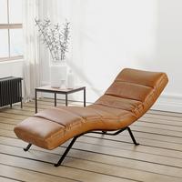 Relaxliege Swing Black Cognac B: 65 cm - Cognac/Schwarz, Design, Leder (65/65-95/171cm) - Livetastic