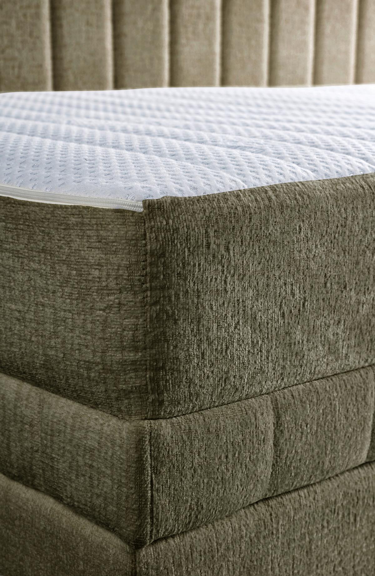 Schlafsofa Roma Chenille Grün, B: 212cm - Schwarz/Grün, Design, Textil (212/83/99cm) - MID.YOU