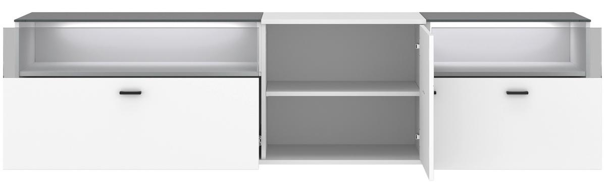 Tv-element Rion Weiß B: 210 Cm - Weiß, MODERN, Glas/Holzwerkstoff (210/53/50cm)