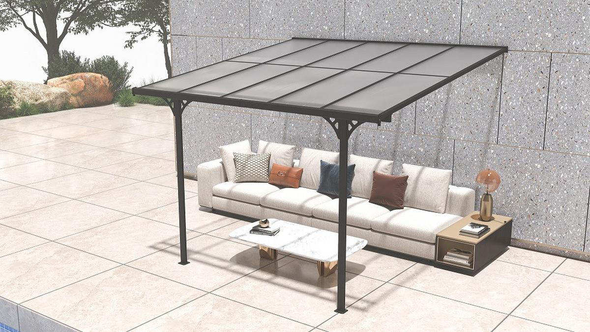 Zastřešení terasy BRUCE 313x300cm - černá, Basics, kov (313/225/300cm)