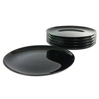 Pizzateller Italien Party Schwarz 6-Teilig - Schwarz, Basics, Glas - Creatable