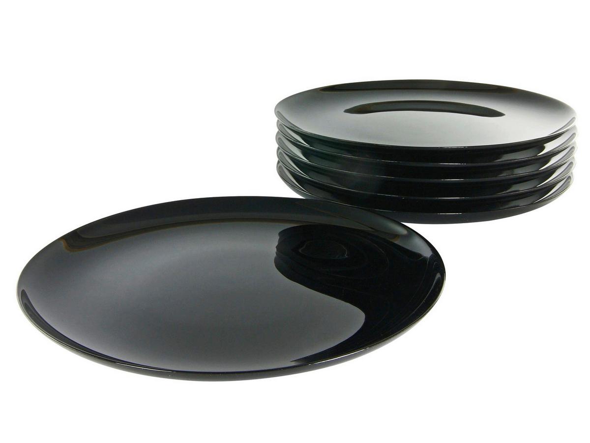 Pizzateller Italien Party Schwarz 6-Teilig - Schwarz, Basics, Glas - Creatable