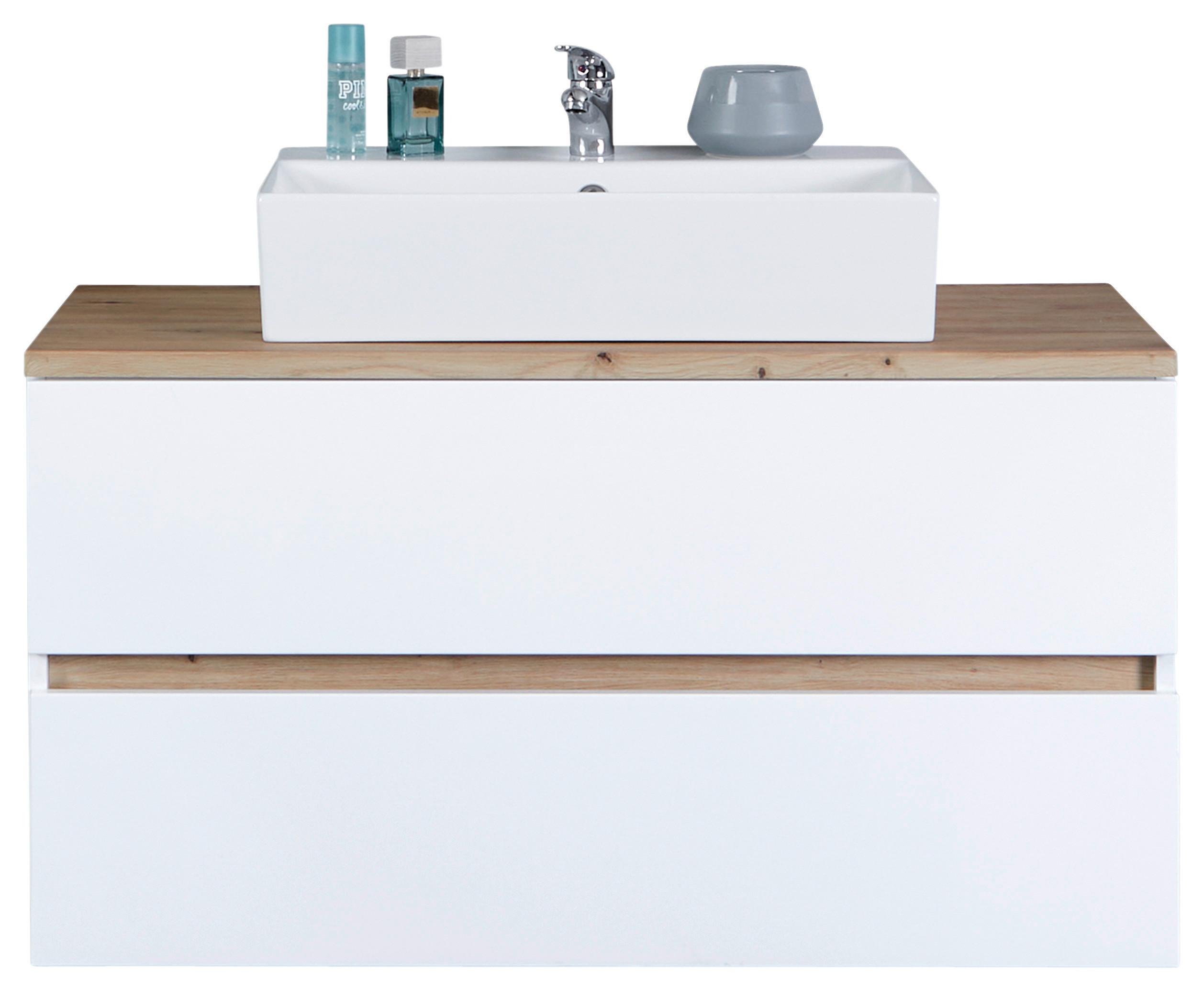 Waschtischunterschrank Hängend Marbella B: 100 Cm Weiß - Weiß, MODERN, Keramik/Holzwerkstoff (100/64,5/47cm)