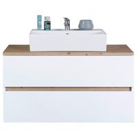 Waschtischunterschrank Hängend Marbella B: 100 cm Weiß - Weiß, MODERN, Keramik/Holzwerkstoff (100/64,5/47cm)