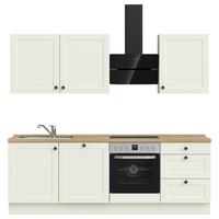 Kuchynská linka 240 cm, biela/dekor dub Sierra - čierna/biela, Modern, kov/kompozitné drevo (240cm) - Nobilia