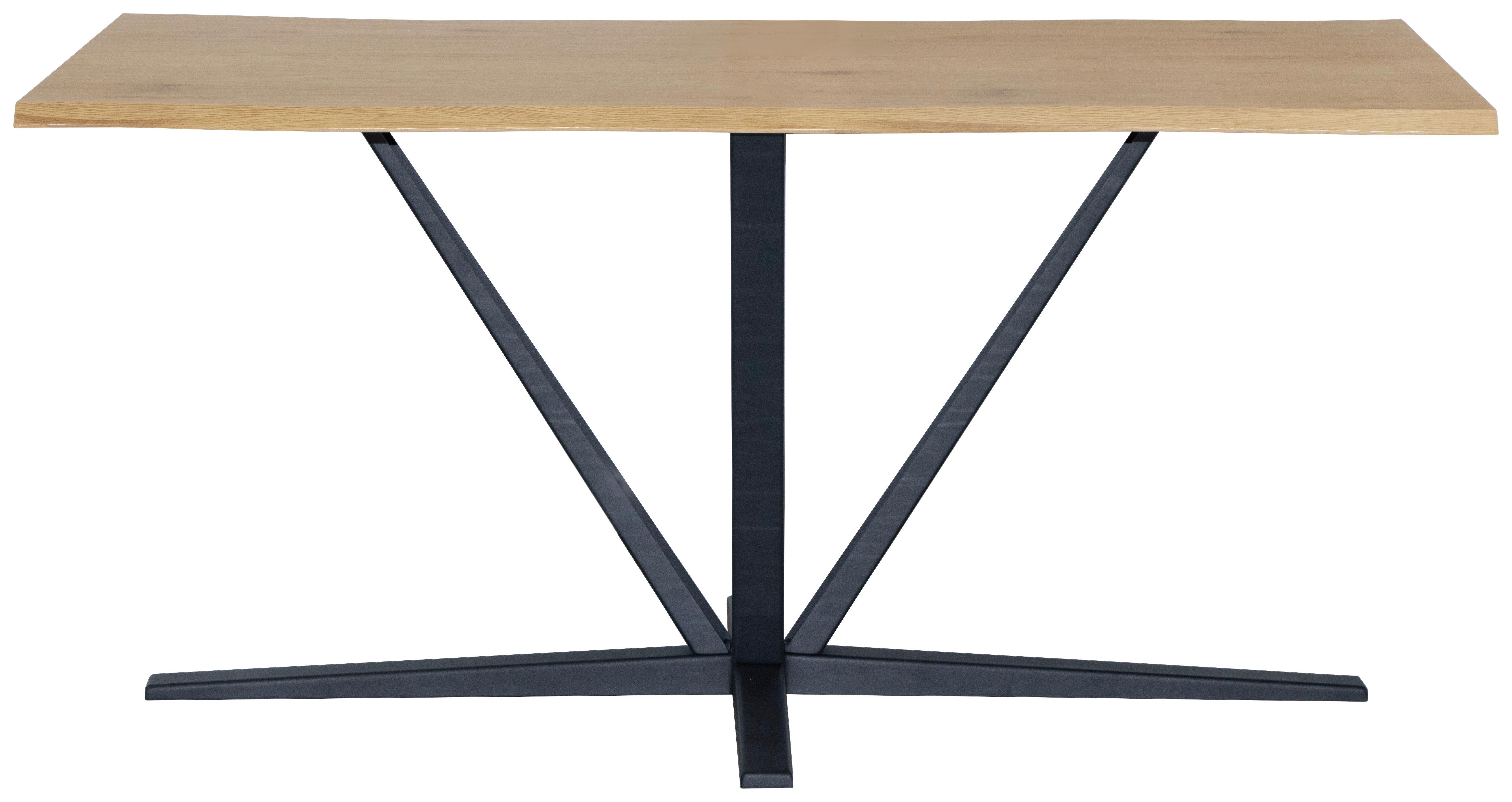 Esstisch Pim Eichefarben B: 160 cm - Eichefarben/Schwarz, MODERN, Holzwerkstoff/Metall (160/76/90cm) - MID.YOU