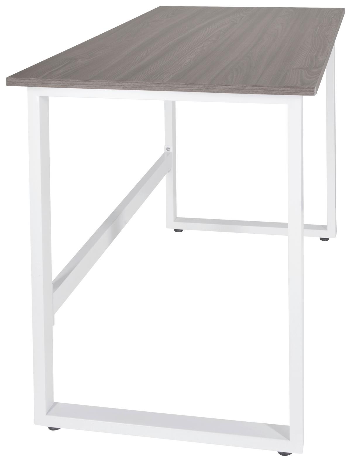 Schreibtisch Workspace Light I Grau/Weiß - Weiß/Grau, Basics, Holzwerkstoff/Metall (120/60/76cm) - MID.YOU
