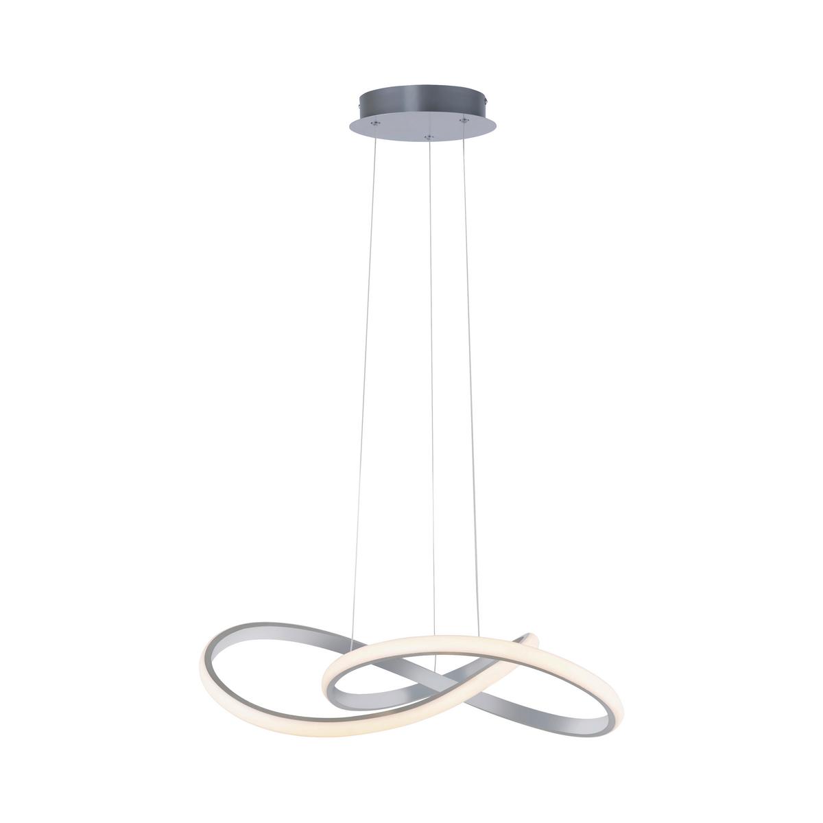 LED-Hängeleuchte H: 120 cm 1-Flammig dimmbar - Alufarben, Design, Metall (57/120cm)