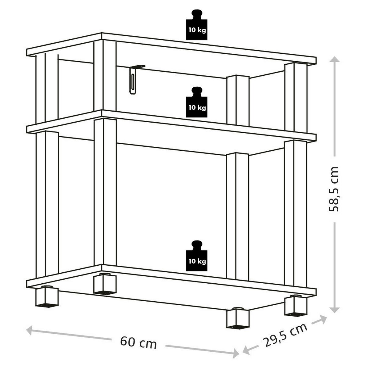 Regal Eiche Dekor, Grau, B: 60 Cm - Eichefarben/Grau, Basics, Holzwerkstoff (60/58,5/29,5cm) - Kesper