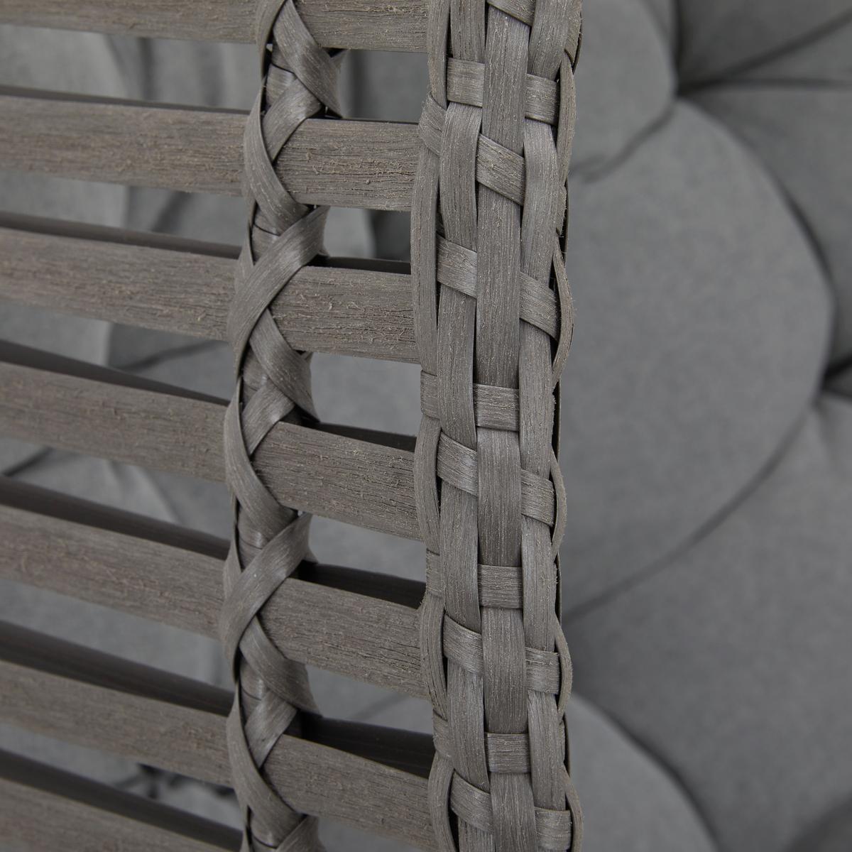 Závesné kreslo NANCY - čierna/tmavosivá, Modern, kov/textil (105/196/120cm) - Bessagi Garden