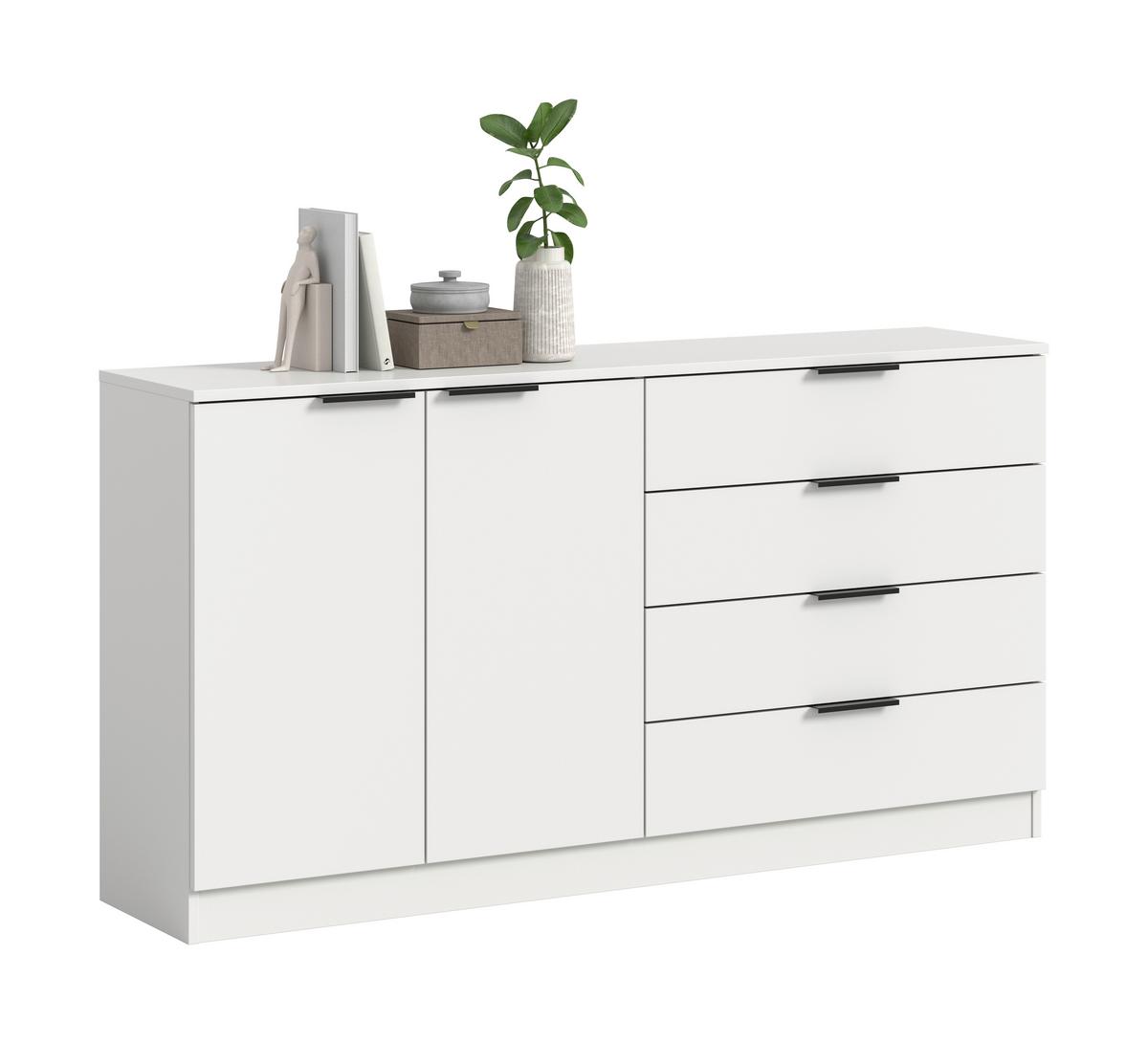 Tálalószekrény Kopenhagen - fehér, Design, faalapú anyag (148/80/35cm) - Livetastic