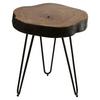 Beistelltisch mit Holzplatte Bagli, Sheesham/Schwarz - Sheeshamfarben/Schwarz, Design, Holz/Metall (35/35/45cm) - MID.YOU