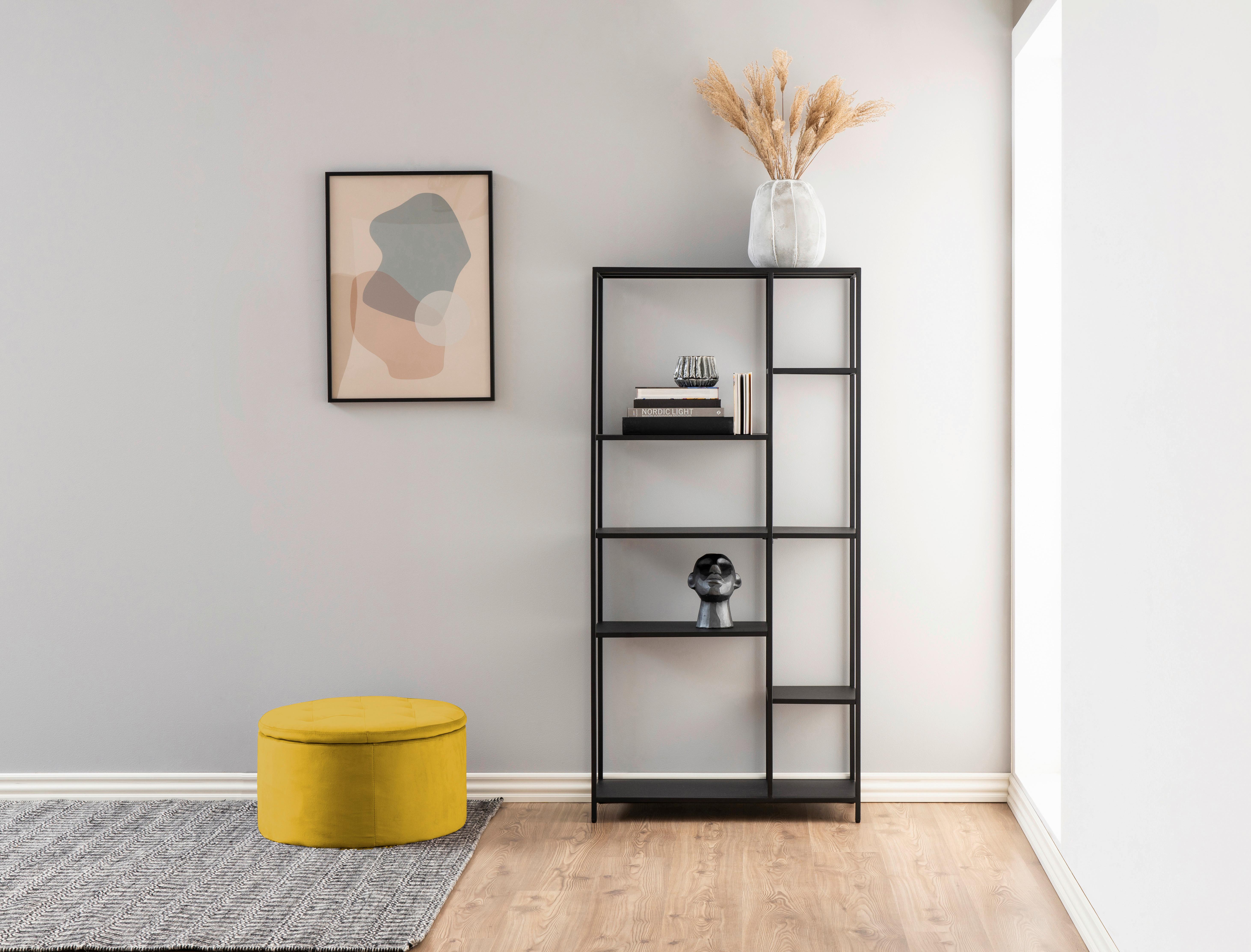 Taburetka Retina Žltá - žltá/biela, Moderný, textil/plast (60/35/60cm) - Livetastic