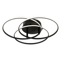 LED-Deckenleuchte Kombos Schwarz Weiß D: 45,6 cm - Schwarz/Weiß, Design, Kunststoff/Metall (45,6/9,4cm) - Globo