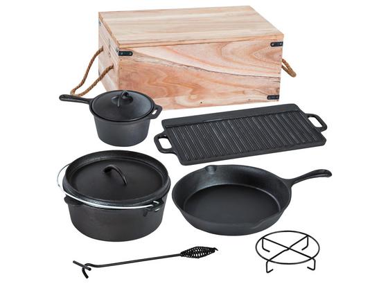 Dutch-oven-Set 9-teilig - Schwarz, MODERN, Metall (36,5/26/55cm) Dutch-oven-Set 9-teilig - Schwarz, MODERN, Metall (36,5/26/55cm)