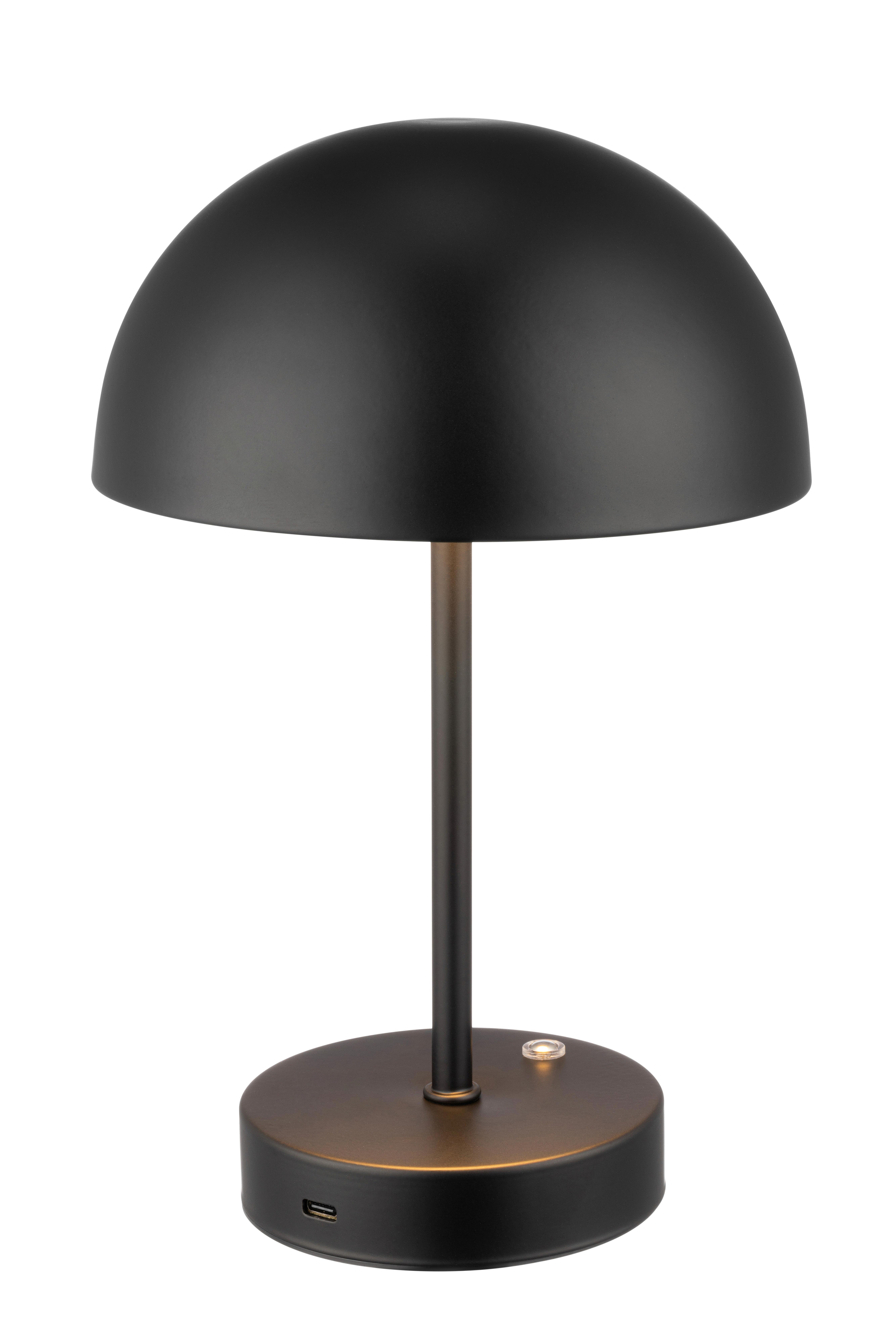 Akku-tischleuchte Schwarz Davina 16x25,5cm