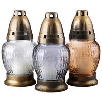 Kegyeleti Mécses La 351 - borostyánszínű/szürke, üveg/fém