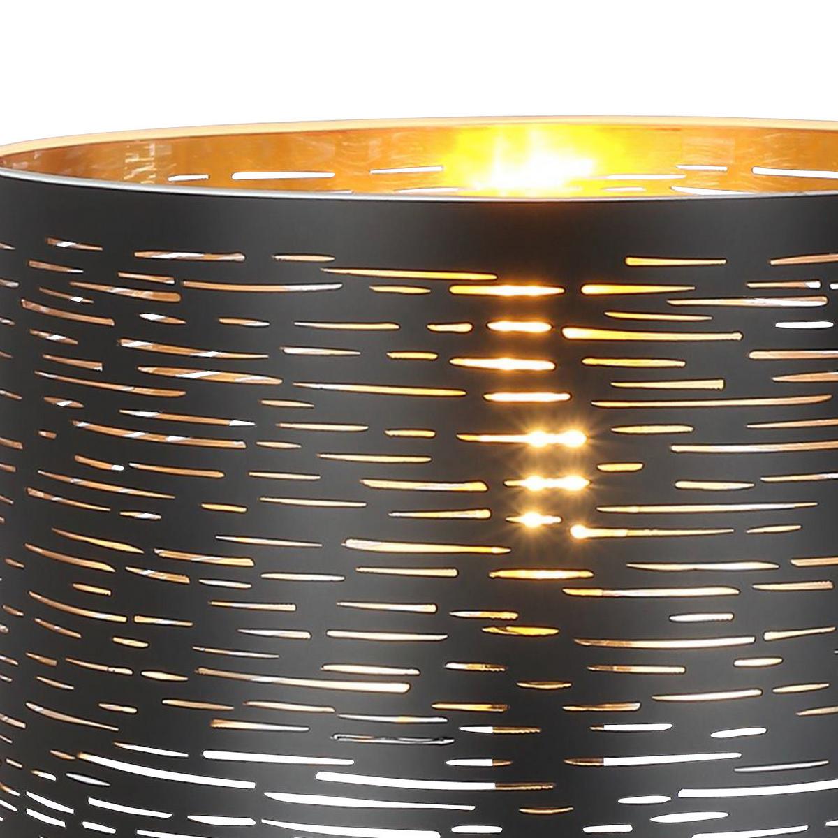 Stehlampe Tunno Schwarz/gold, Dreibeinig - Goldfarben/Schwarz, Design, Kunststoff/Metall (69/153cm) - Globo