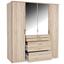 Drehtürenschrank mit Spiegel 180cm Aachen, Eichendekor - Eichefarben, KONVENTIONELL, Holzwerkstoff (180/198/58cm) Drehtürenschrank mit Spiegel 180cm Aachen, Eichendekor - Eichefarben, KONVENTIONELL, Holzwerkstoff (180/198/58cm)