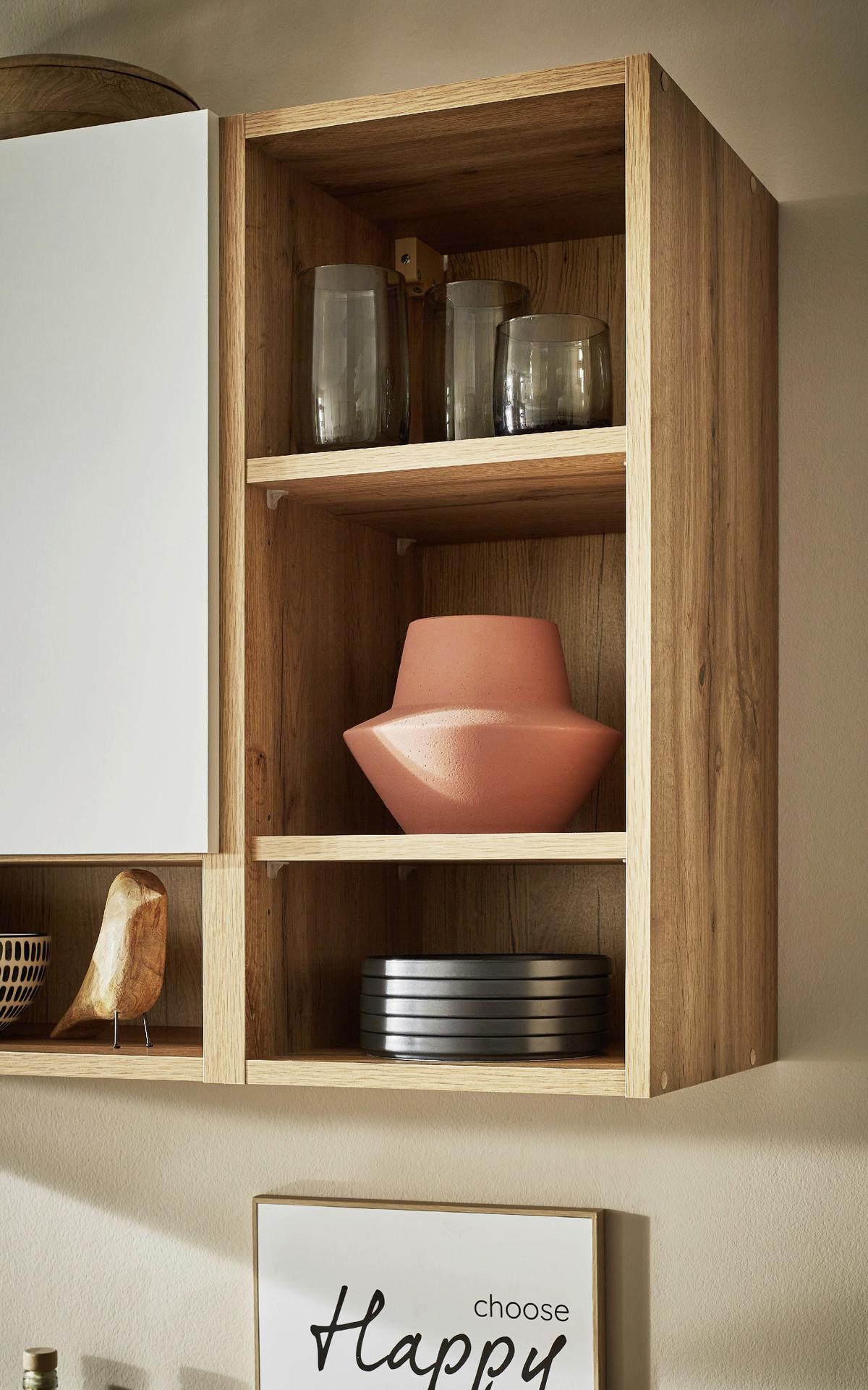 Küchenzeile Mit Geräten B: 220 Cm Eichefarben/weiß - Eichefarben/Weiß, MODERN, Holzwerkstoff (220cm) - Respekta