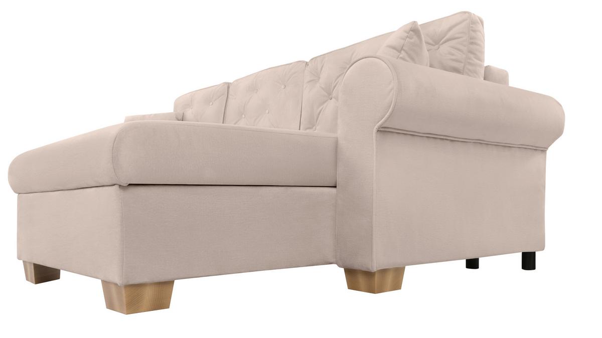 Ecksofa Arles, Beige 1 S: 266x161 Cm - Beige/Buchefarben, Design, Textil (266/161cm) - MID.YOU