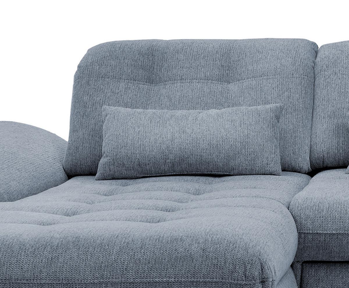 Ecksofa Mit Bettkasten Rigatti Hellblau S: 184x314 Cm - Chromfarben/Anthrazit, MODERN, Textil (184/314cm) - Livetastic