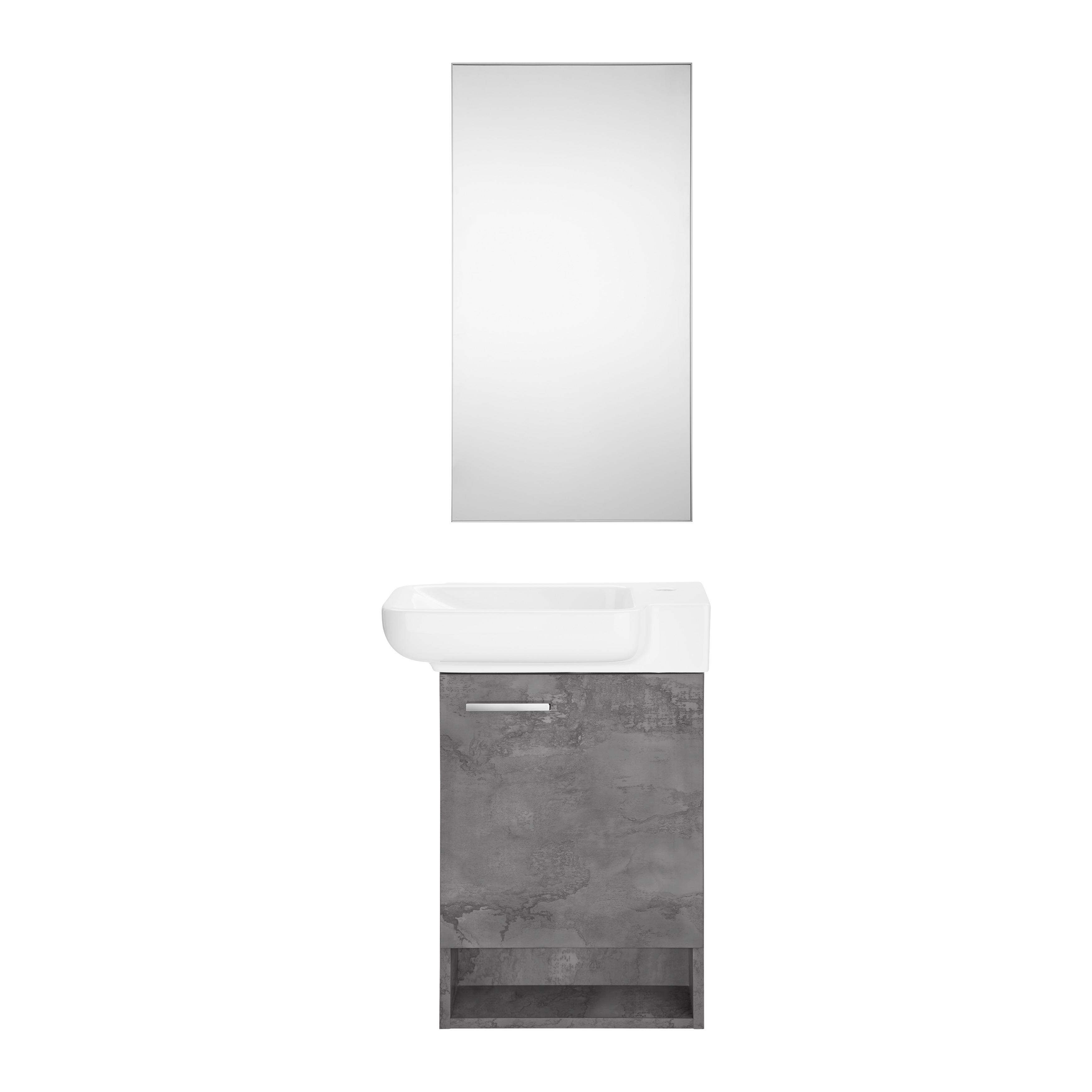 Koupelna Begonya - bílá/šedá, Moderní, dřevo/keramika (55/75/33cm)