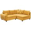 Ecksofa Mit Schlaffunktion + Kissen Lea, Polyester-Nylon - Gelb/Schwarz, Basics, Holzwerkstoff/Textil (248/176cm) - MID.YOU
