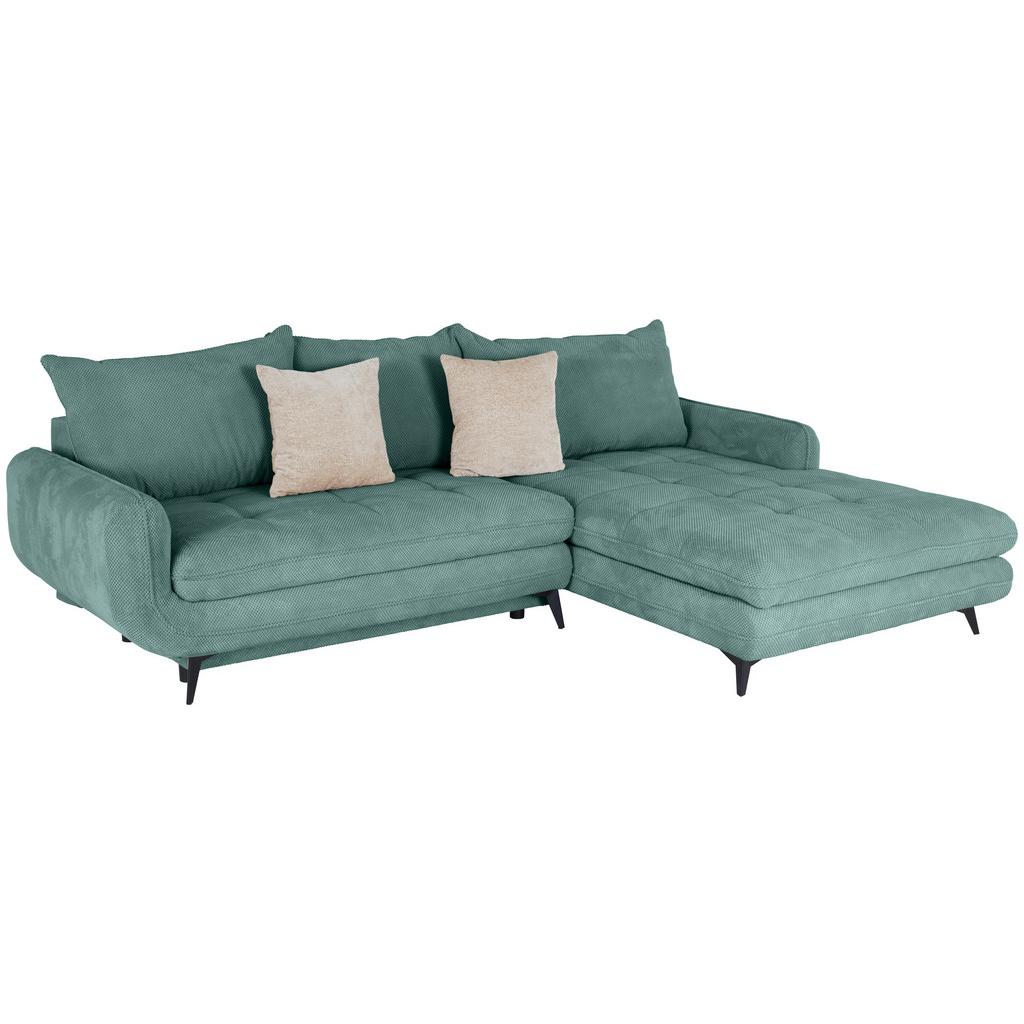 Ecksofa mit Schlaffunktion & Bettkasten Wave Türkis