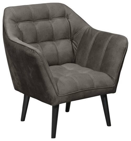 Polstersessel mit Armlehnen Max Stoffbezug Anthrazit - Anthrazit/Schwarz, MODERN, Holzwerkstoff/Textil (84/87/70cm) - MID.YOU