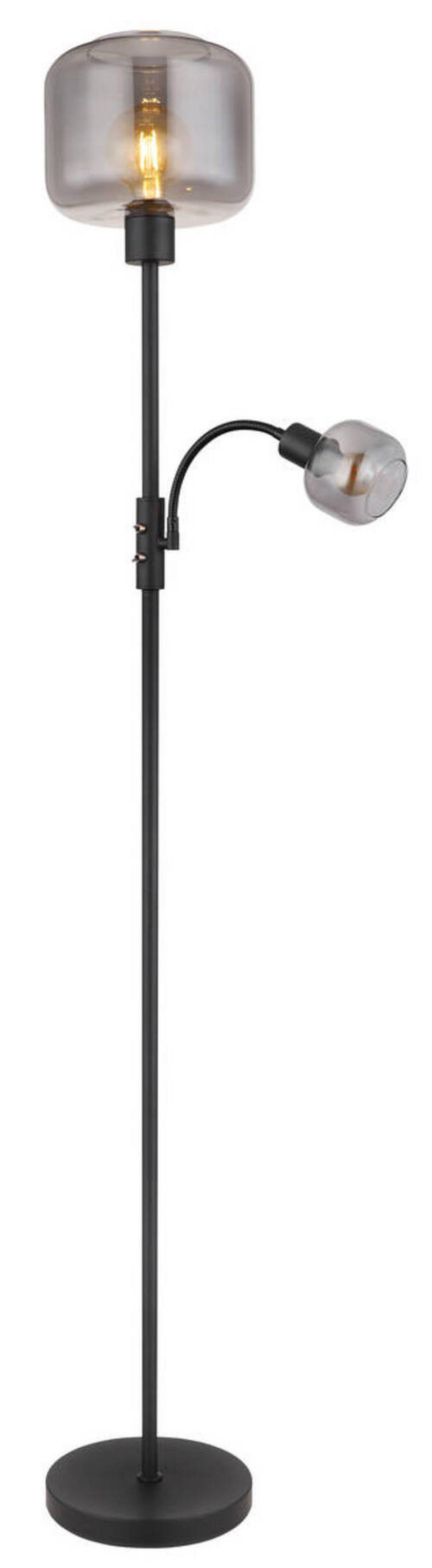 Stehleuchte 15566s - Schwarz, Design, Glas/Metall (25/165cm) - Globo