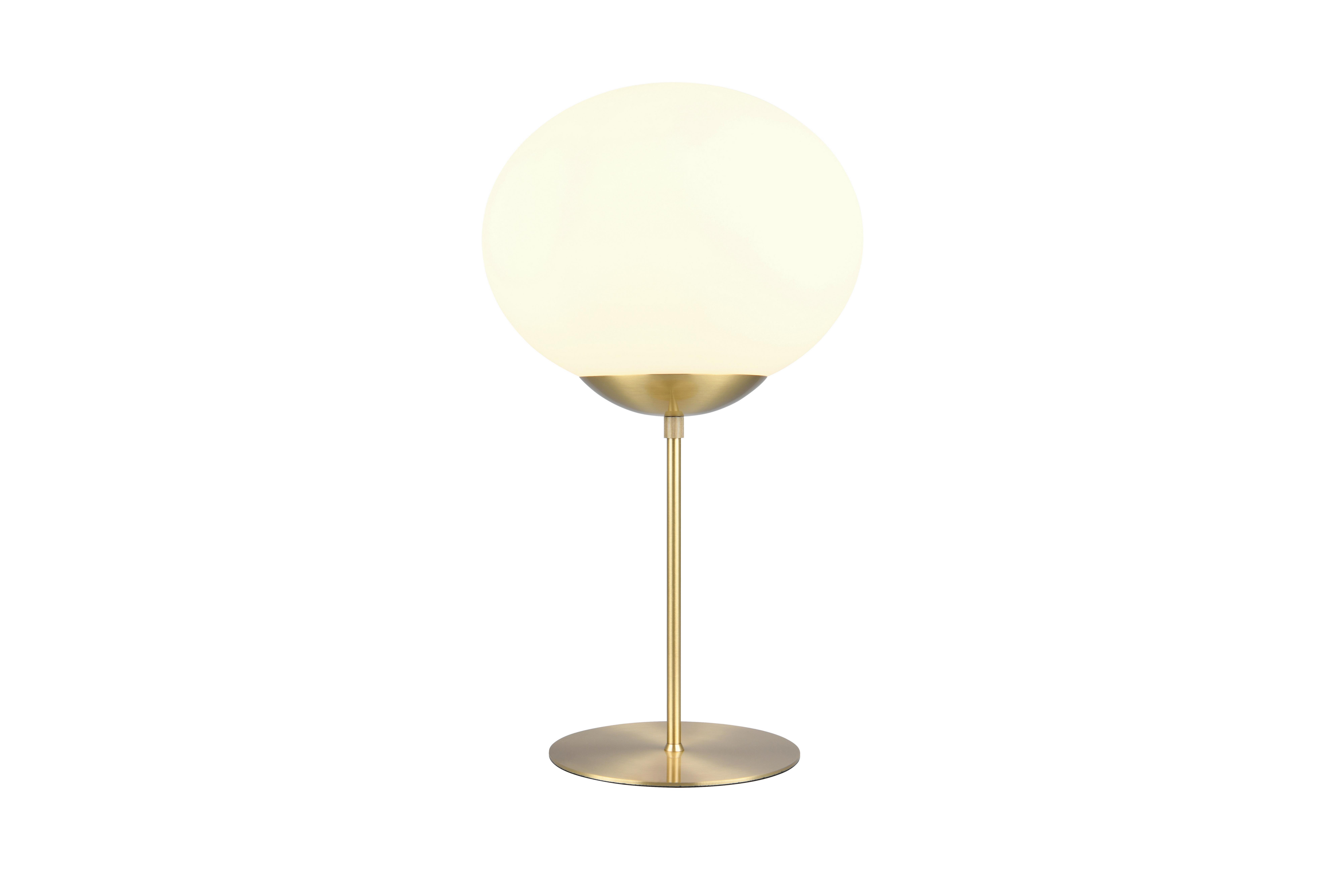 Tischleuchte 563100108 Fomento - Messingfarben/Weiß, KONVENTIONELL, Glas/Metall (30/52cm) - Trio Leuchten