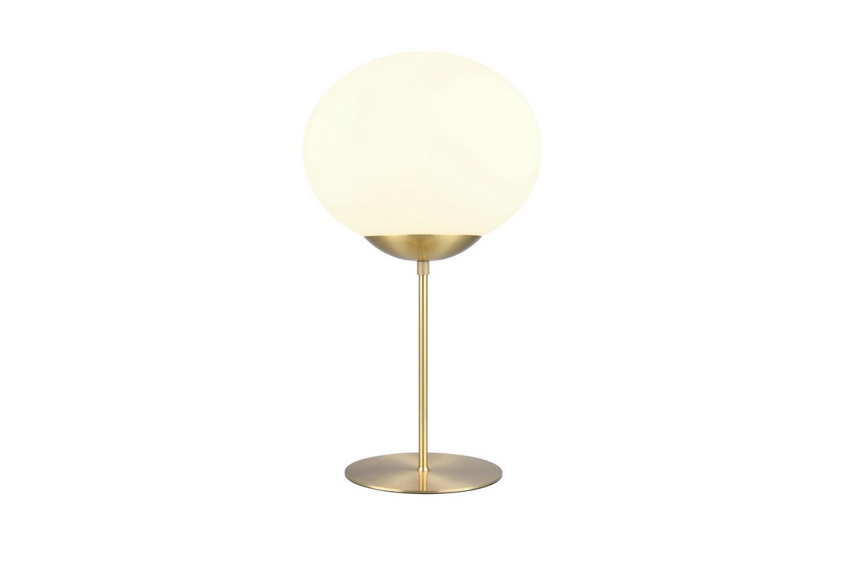 Tischleuchte 563100108 Fomento - Messingfarben/Weiß, KONVENTIONELL, Glas/Metall (30/52cm) - Trio Leuchten