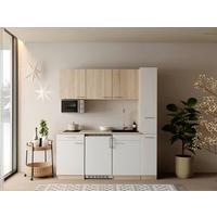 KÜCHENBLOCK Ingrid, Weiß B: 180 cm - Eichefarben/Weiß, Design, Holzwerkstoff (180cm) - Respekta