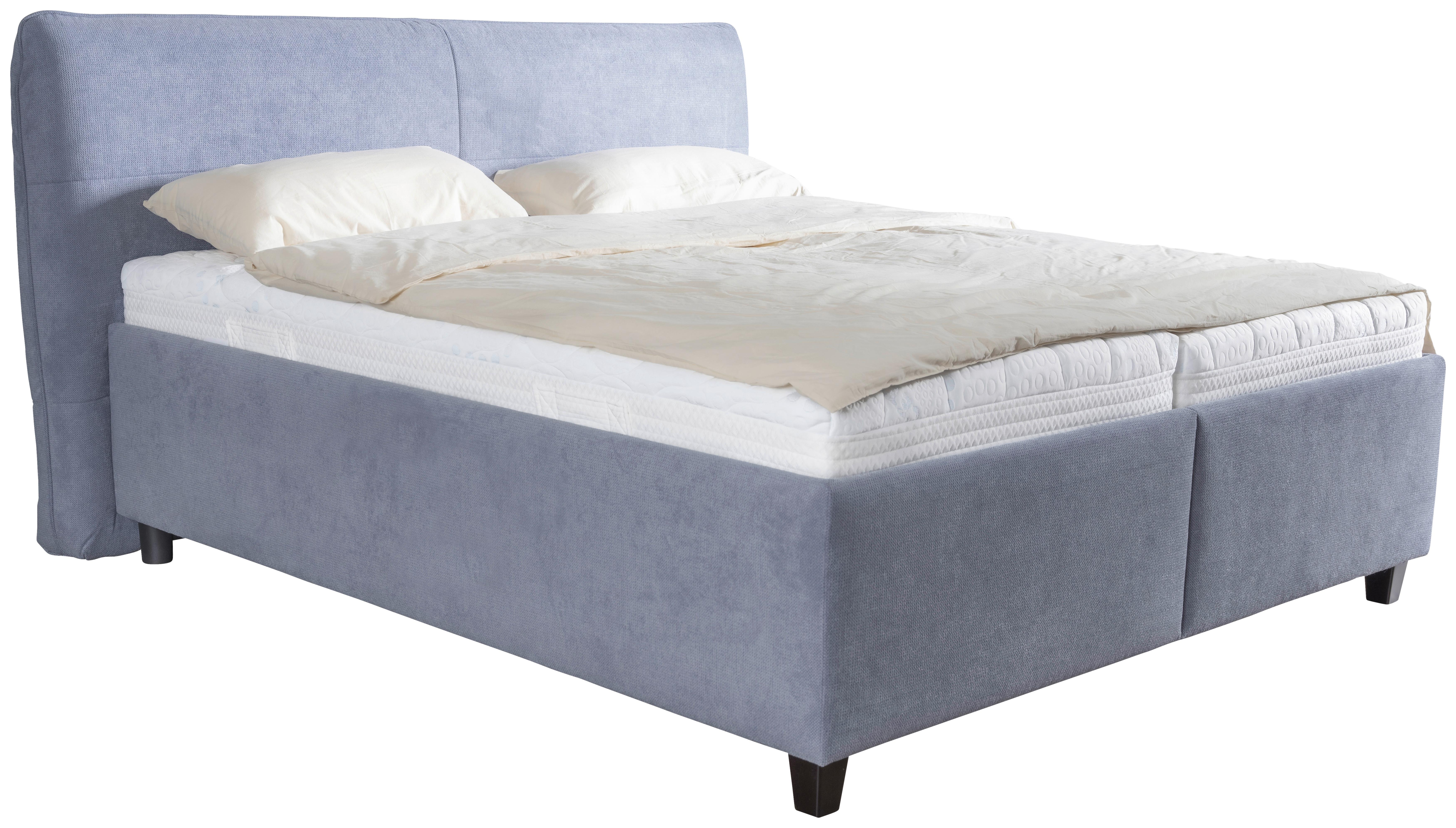 Polsterbett mit Bettkasten 180x200 Tosca Comfort Hellblau - Schwarz/Hellblau, MODERN, Holz/Textil (180/200cm) - Luca Bessoni