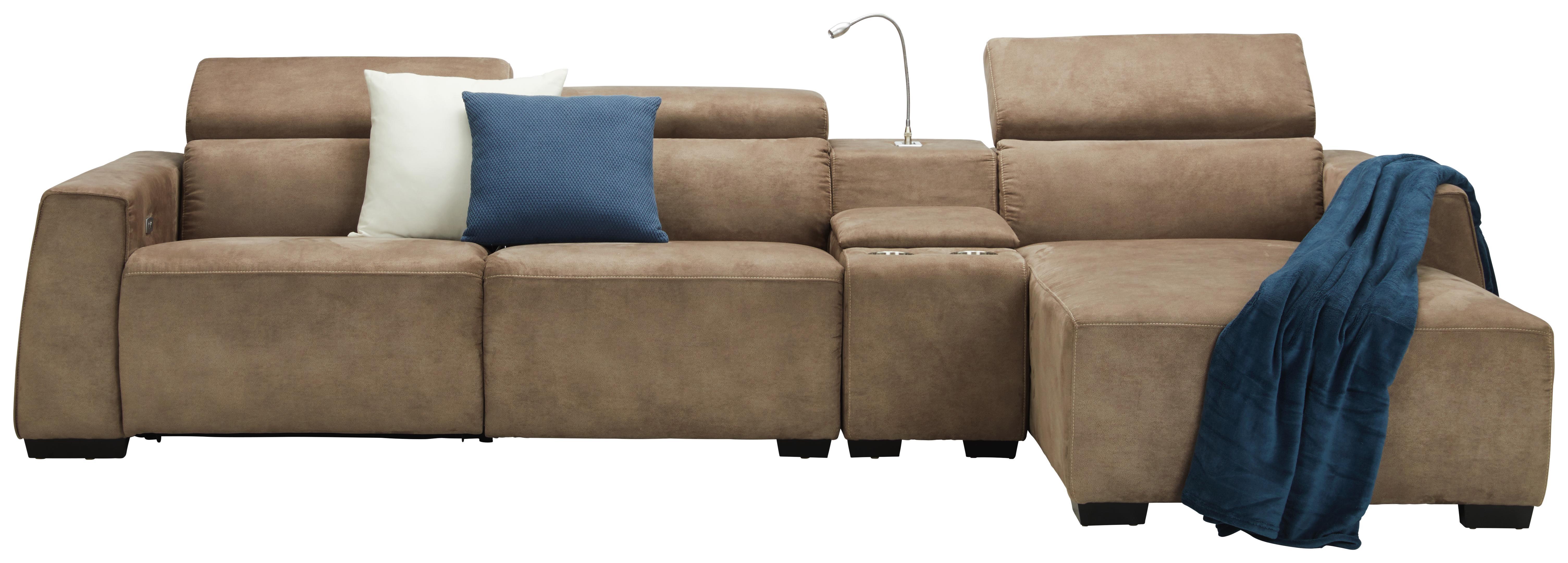 Sedacia Súprava Bondi - hnedá, Moderný, drevo/textil (309/74-92/170cm) - Mömax modern living