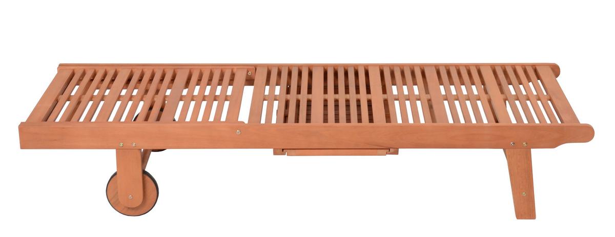 Sonnenliege San Diego - Beige/Braun, Basics, Holz/Textil (64/89/83cm) - Gardenson