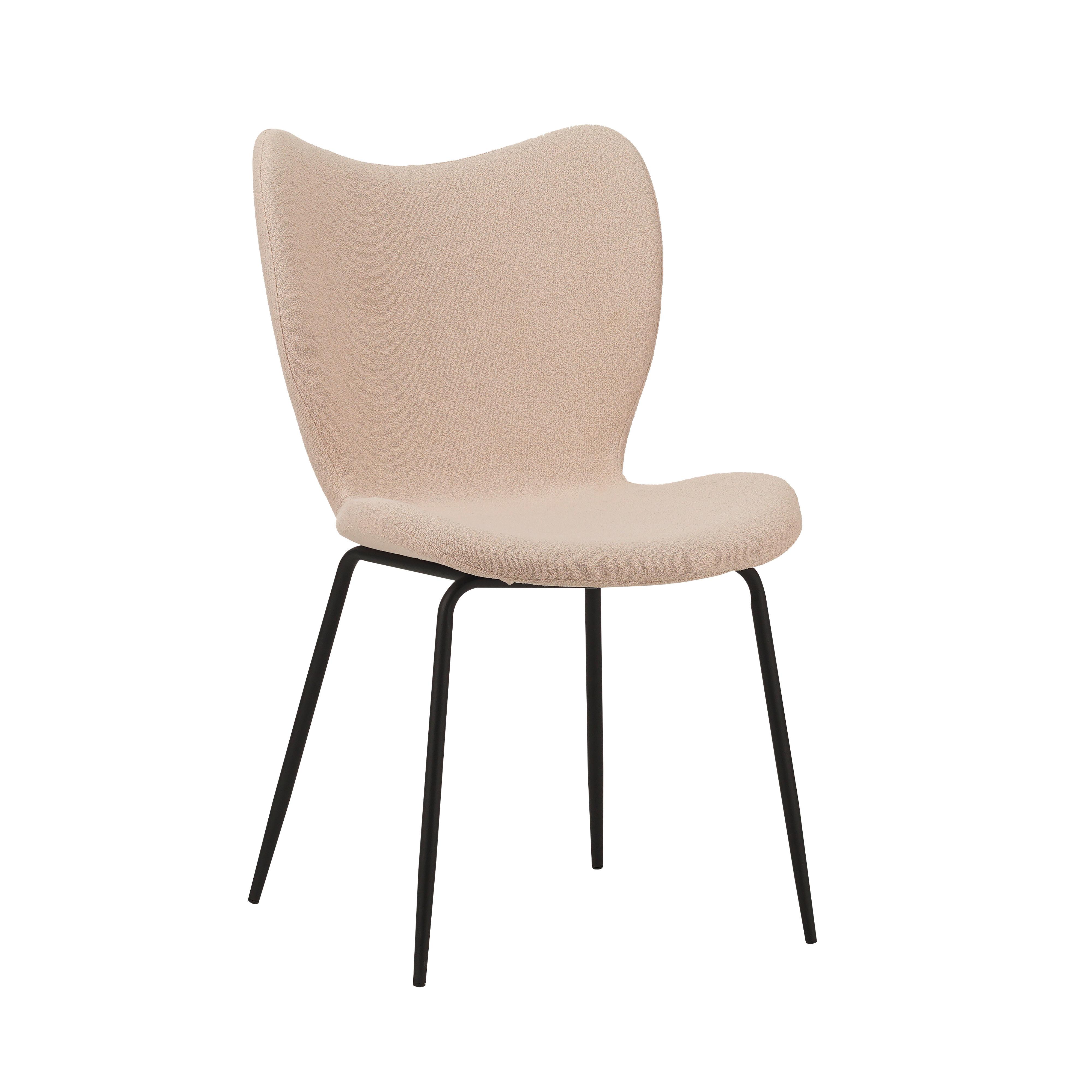 Stuhl-Set Caen Beige B: 50 cm - Beige/Schwarz, MODERN, Textil/Metall (50/88,5/42cm) - MID.YOU