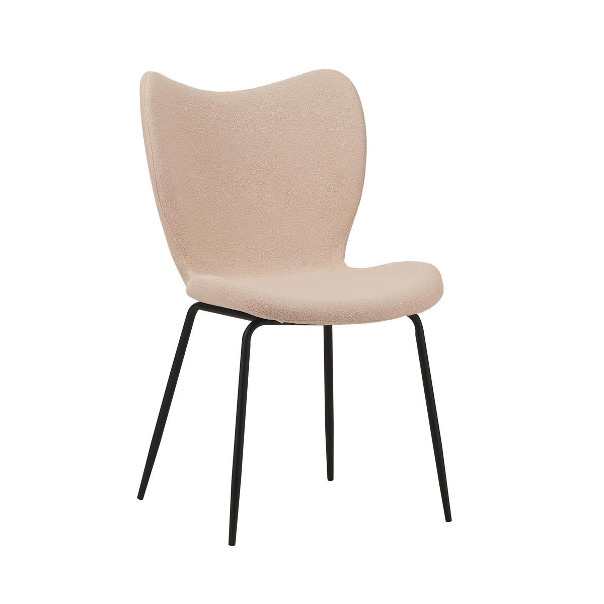 Stuhl-Set Caen Beige B: 50 cm - Beige/Schwarz, MODERN, Textil/Metall (50/88,5/42cm) - MID.YOU