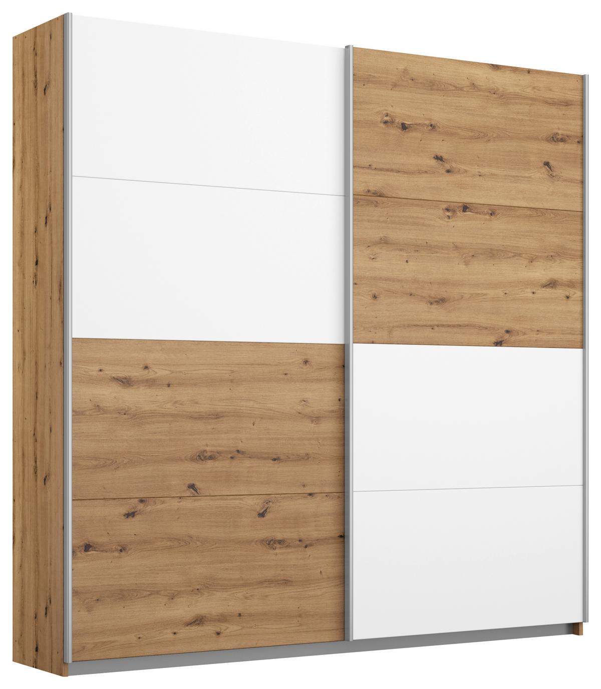 Schwebetürenschrank Subito - Weiß/Eiche Artisan, MODERN, Holzwerkstoff (181/197/61cm) - Rauch Möbel