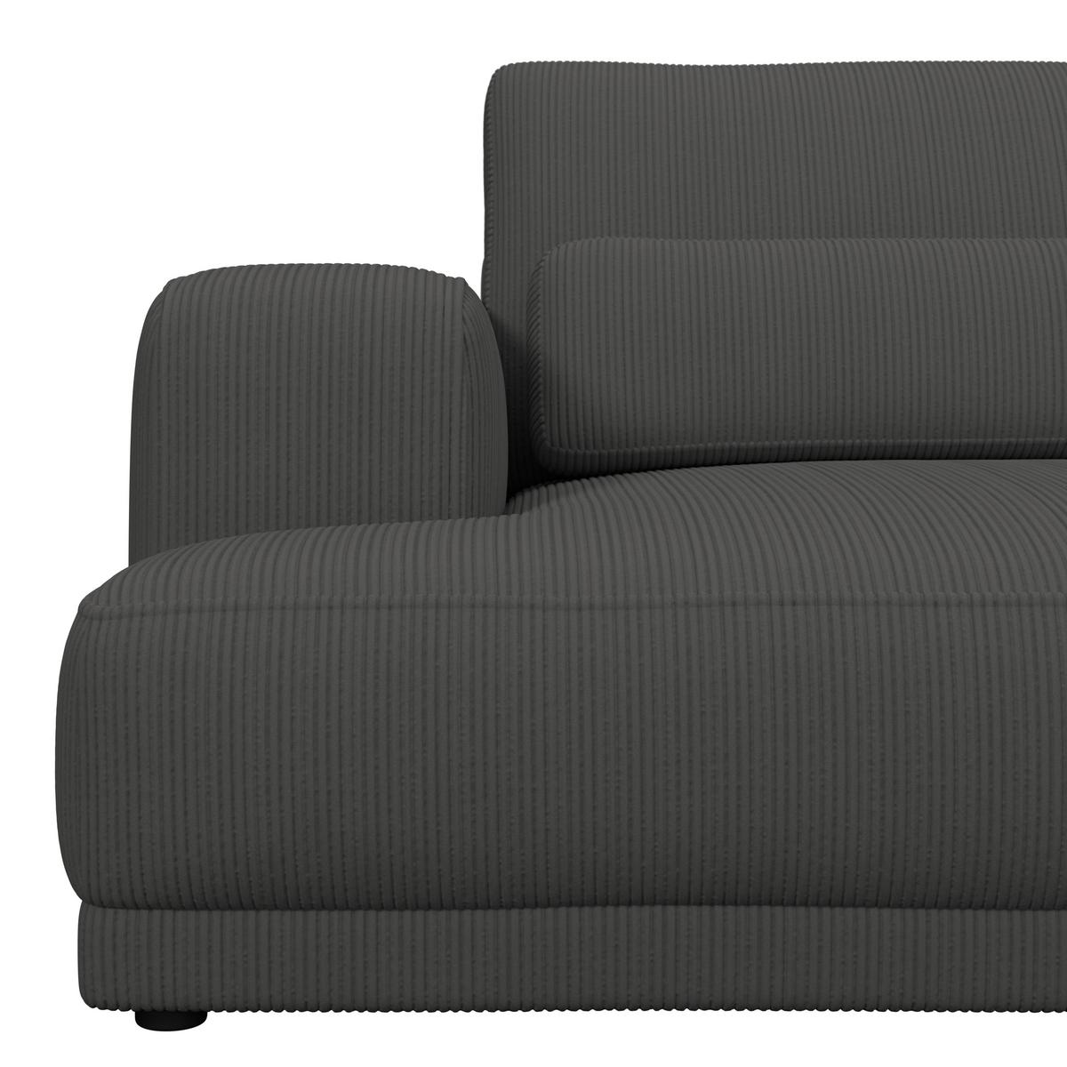 Bigsofa Savona Cord anthrazit, 260x111cm - Anthrazit, Trend, Textil (260/77/111cm) - Luca Bessoni