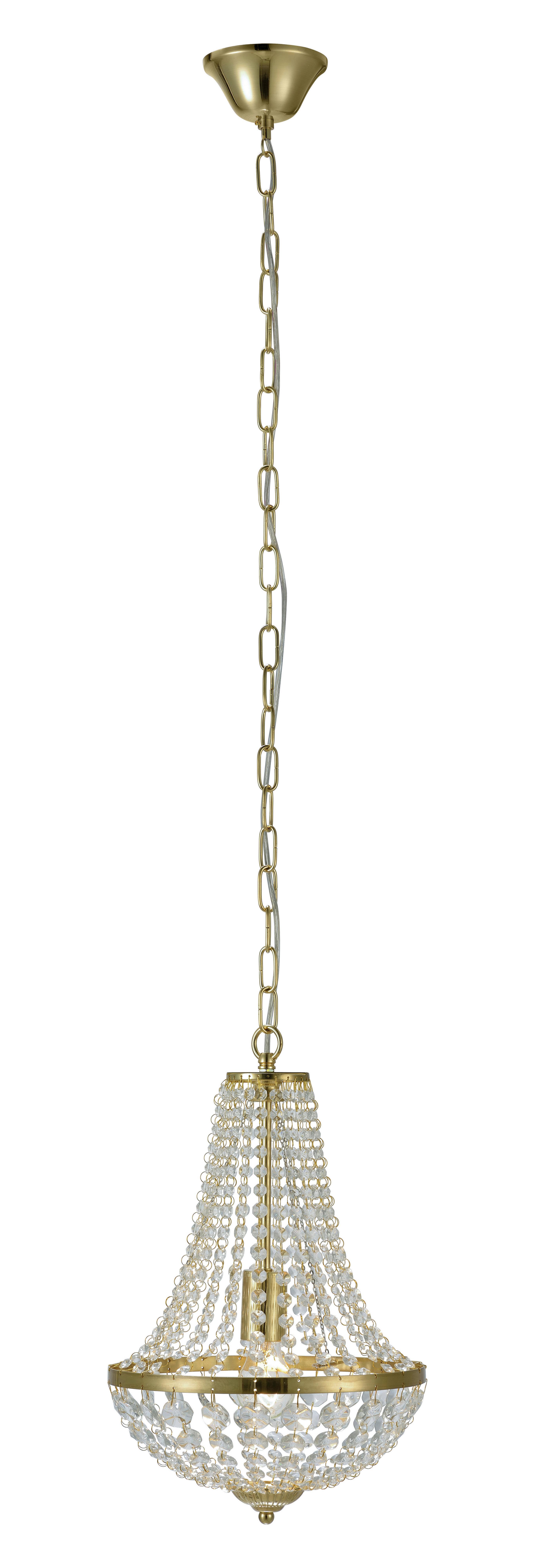 Kronleuchter Klar, Gold, 60w - Klar/Goldfarben, Basics, Glas/Metall (30/40cm) - Markslöjd